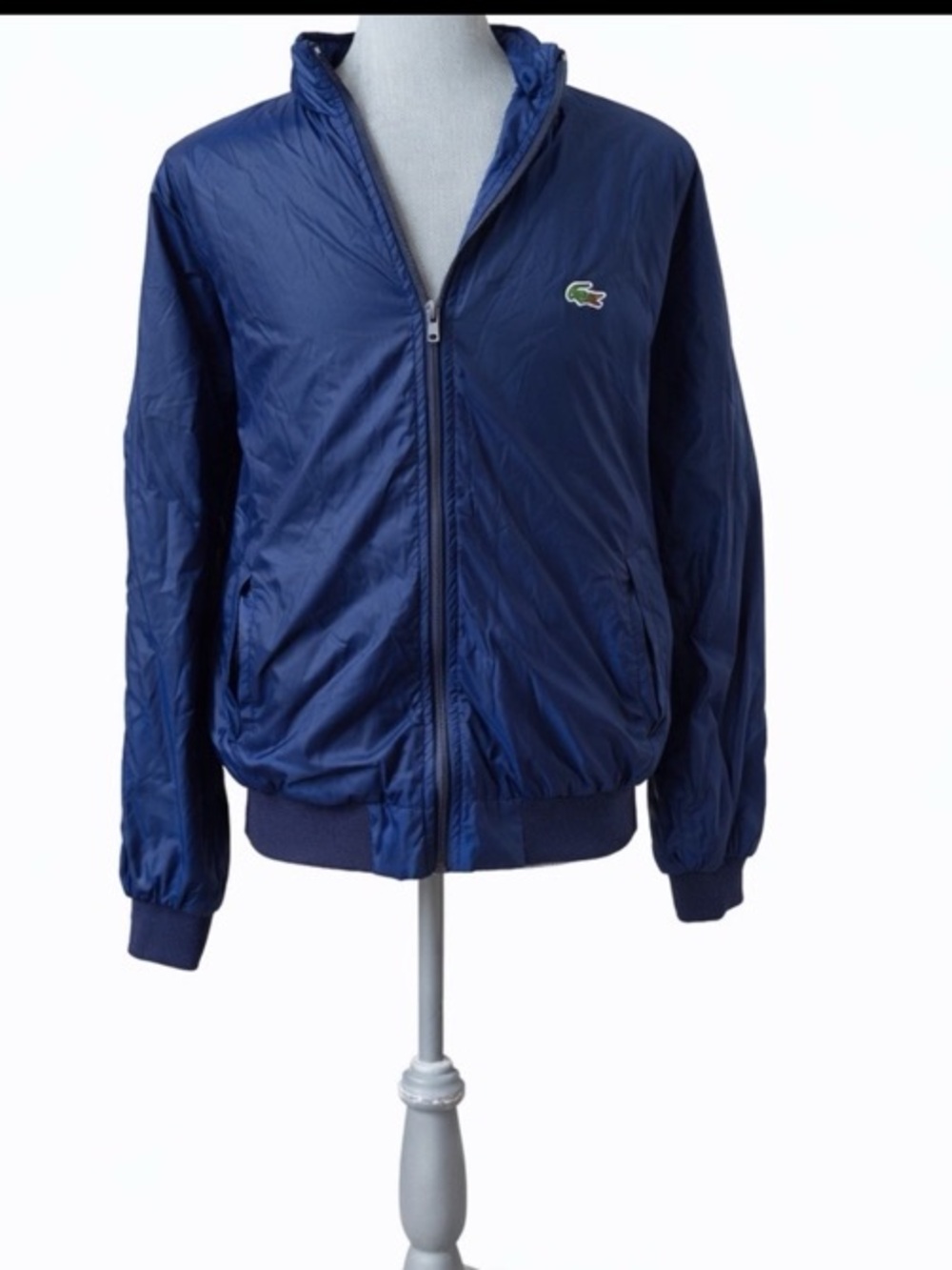 Vintage IZOD Lacoste Navy Nylon Windbreaker Jacket Men’s 42 Large